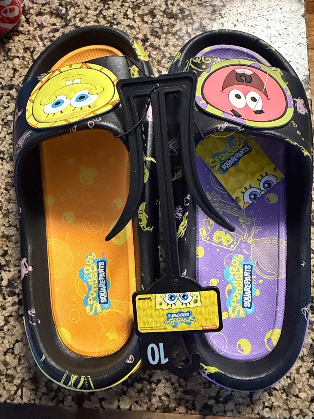 SpongeBob SquarePants Kids Black Clogs with Orange & Purple Insoles